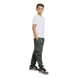 Calça Moda Masculina Infantil Tactel Jogger Cargo Inverno