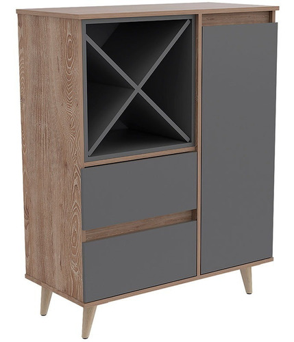 Mueble Bar Salem Miel - Plomo