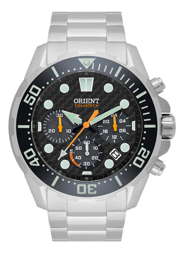 Relógio Orient Masculino Solartech Mbssc260 Diver 300 Preto