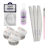 Kit Manicure Fibra + Prep + Gel + Lixa Boomerang + Pincel 