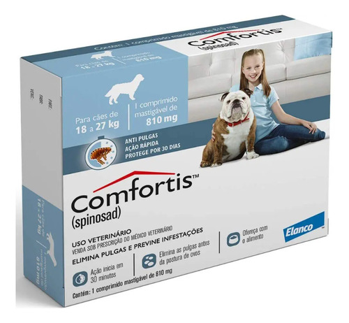 Antipulgas Elanco Comfortis 810 Mg Para Cães De 18 A 27 Kg