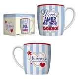 Caneca Porcelana 360ml - Vovó, Amor De Mãe Em Dobro - Allmix