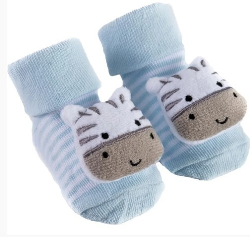 2 Pares De Meia Infantil / Bebê. Pantufa De Bichinho 3d