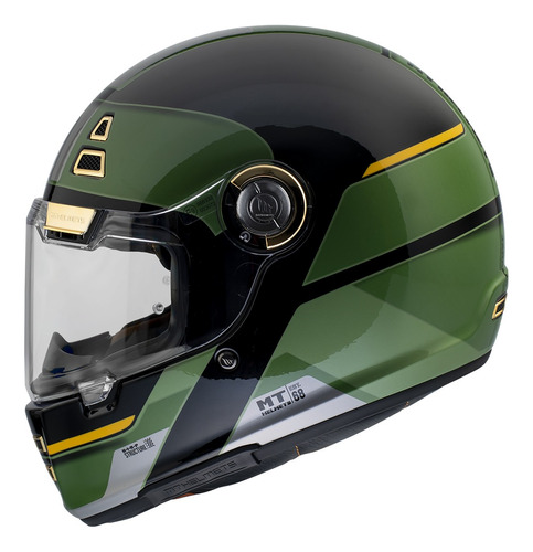 Casco Moto Mt Jarama C1 Verde Brillo Vintage Rpm925