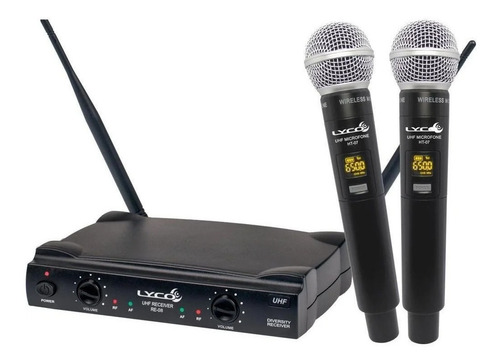 Microfone Sem Fio Lyco Uh02mm Mão Duplo Uhf