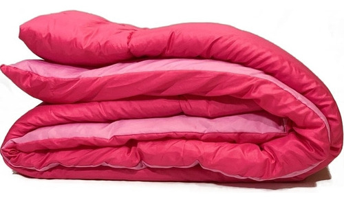 Acolchado Fidelna A15 Lisos 1 1/2 Plaza Diseño Liso Color Rosa Y Fucsia De 165cm X 235cm