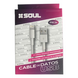 Cable Para iPhone  Lighting Soul  Blanco 2 Metros Nuevo