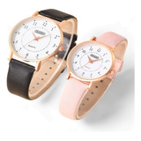 Set 2 Reloj Caballero Dama Pareja Color Negro Rosa Sanvalent