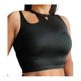 Crop Top Para Mujer De Polilycra Sin Mangas De Moda Blusa