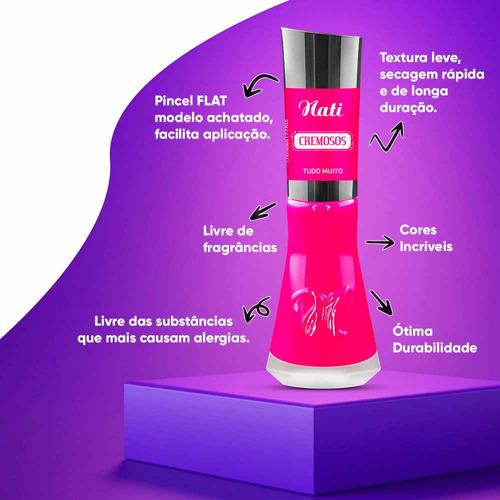 Esmaltes 8ml Linha De Tratamento 5 Free Para Unhas - Nati