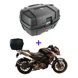 Top Case 47 Lt Con Respaldo Y Parrilla Moto Pulsar Ns 200