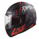 Casco Cerrado Ls2 Raven Ngo/bco/roj/mate Ff353          