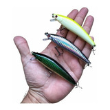 Kit 3 Curricanes Señuelo Jerkbait Minnow Pesca Lobina Robalo