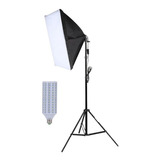 Kit Iluminação Estúdio Corn Led 60w Softbox 60x60cm Tripé