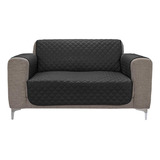 Protector De Sillon Love Seat Trento Gris Negro Dos Vistas