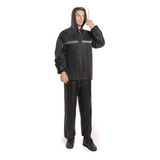 Impermeable Motociclista Negro Alta Calidad Rereflejantes