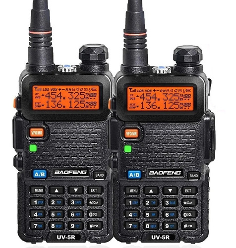 Kit 2 Rádio Comunicador Ht Dual Band Airsoft Uv-5r Fm Fone