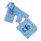 Jaqueta Stitch Jeans Infantil Menina - Modelos Variádos