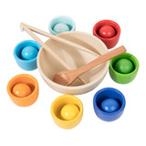 Bolas En Tazas, Juguetes Montessori Para 7 Colores