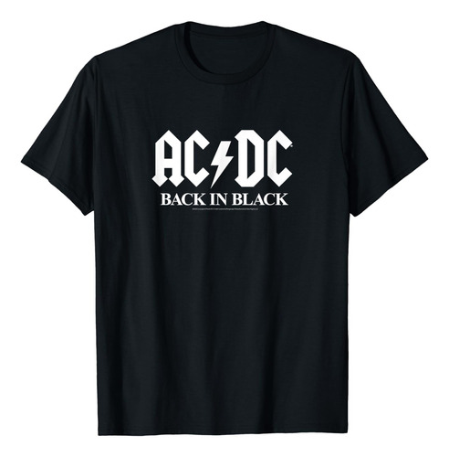 Playera Ac/dc Back In Black, Camiseta Clásico Rockero
