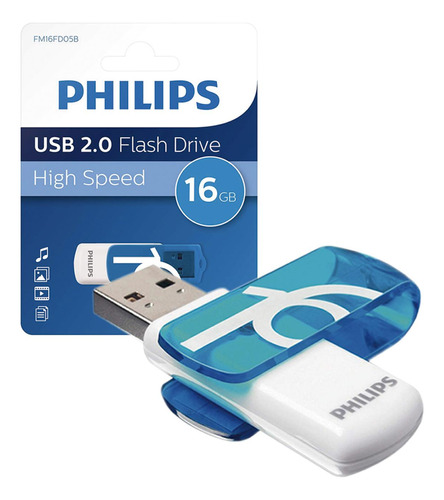 Pendrive 16gb Philips Vivid Azul - Ps