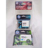 Cartuchos De Tinta Hp 664 Tricolor Y 954 Cian Originales 