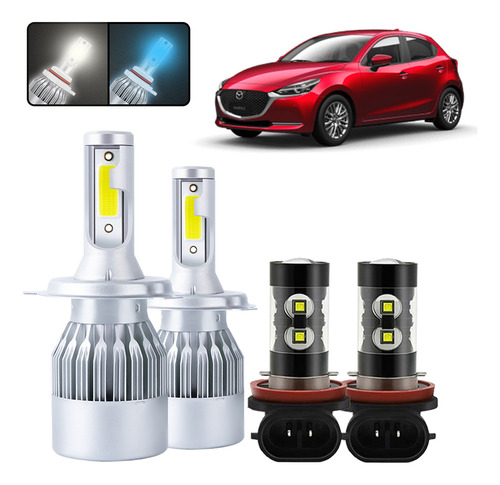 Kit De Focos Led H4 H11 Para Mazda 2 2011-2019