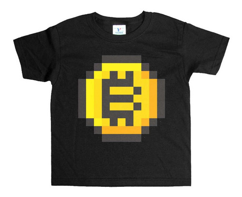 Remera Negra Adultos Pixel R102