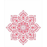 Stencil Simples 20x25 Opa 2459  Mandala Flor 8 Pontas