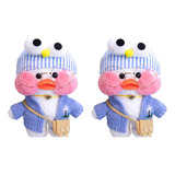 2kit Lalafanfan Café Peluche, Patito Blanco Con Accesorios B