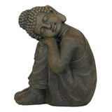 Buda Sentado Estátua Cimento Old Stone - A: 49cm X L:40cm