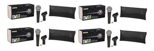 Shure Sm58-lc Micrófono Vocal Profesional Cardioide 4 Piezas