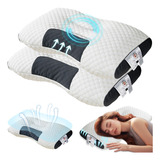 2pcs Almohadas Ortopédica Cervical 3d Súper Ergómica Masaje