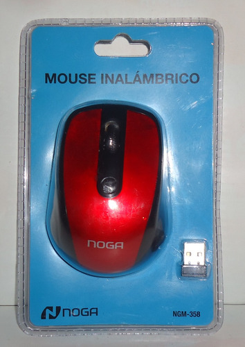 Mouse Inalambrico Optico Noga Ngm-358 Rojo Nuevo Outlet