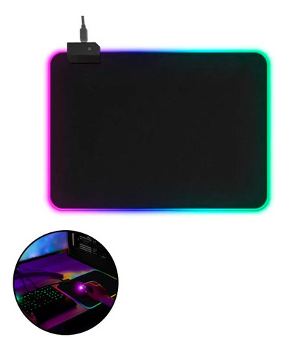 Mouse Pad Gamer Led 35x25 Rgb Gaming