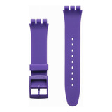 Correa Malla Reloj Swatch Backup Purple Asuov703 Suov703 Ancho 20 Mm Color Violeta