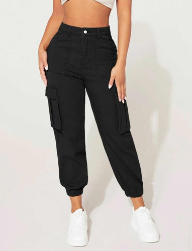 Jean Cargo Negro Mujer