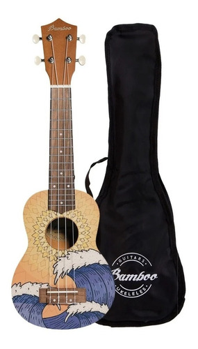 Ukulele Bamboo Soprano Bu-21-wave Con Funda 