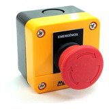 10 Caixa Plástica Amarela C/botão Emergência- 2nf Cp1-e