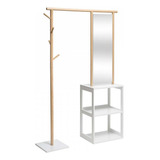 Rack Para Ropa Bamboo 173684 Blanco 164x108x34cm F1