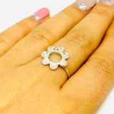  Anillo Girasol 14mm X 14mm De Plata Y Oro Artículo: Ao 247