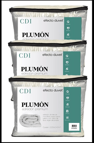 Edredón X3 Simil Plumón Eco. Duvet Acolchado 2 1/2 Queen