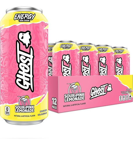 Bebida Energetica Ghost Energy 0 Azucar Sour Patch 16oz 12pz