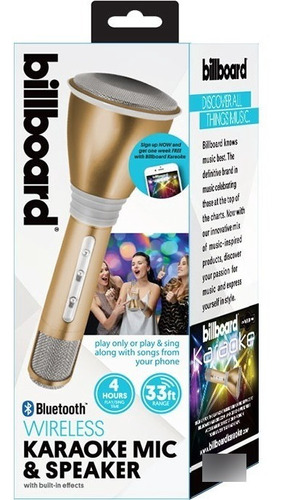 Microfono Karaoke Inalambrico Bluetooth Parlante Billboard