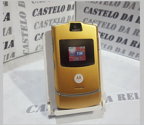 Celular Motorola V3 Gold Dourado De Chip Lindo Raridade 2006