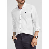 Camisa Polo Club Para Hombre Con Bordado En Pecho Blanco