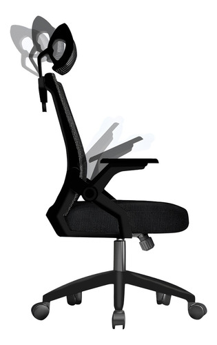 Silla De Oficina Ergonomica Ejecutiva Y Reposacabezas Negro