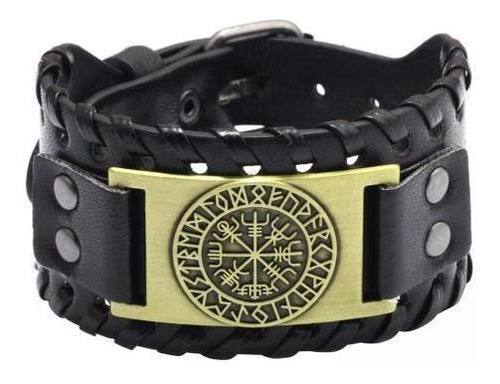 2 Cuerda Vikinga Pulsera Para Hombre Bronce De Cuero Pu