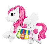 Mini Teclado Musical Infantil Unicornio Branco Dm Toys