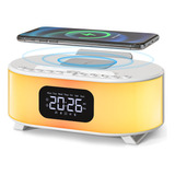 Reloj Despertador Digital, Cargador Inalámbrico, Altavoz Blu